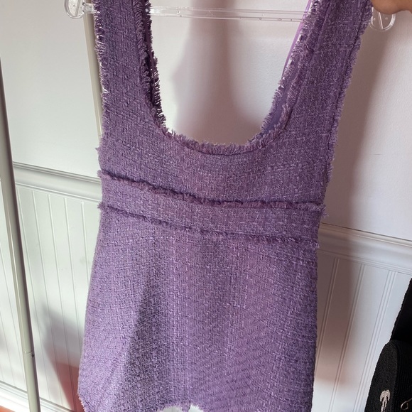 NWT Zara Double Breasted Tweed Jumper Dress in Lilac - Picture 2 of 4